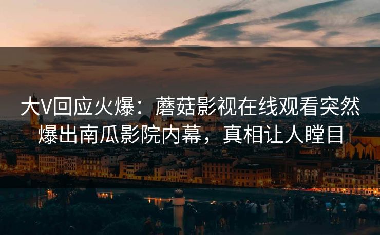 大V回应火爆：蘑菇影视在线观看突然爆出南瓜影院内幕，真相让人瞠目