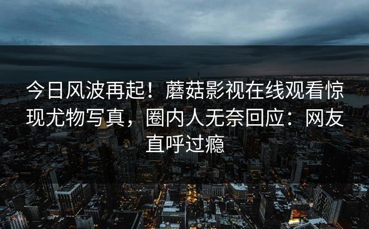 今日风波再起！蘑菇影视在线观看惊现尤物写真，圈内人无奈回应：网友直呼过瘾