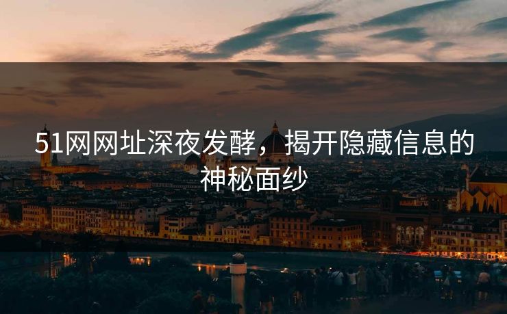 51网网址深夜发酵，揭开隐藏信息的神秘面纱